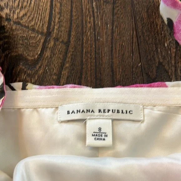 Banana Republic Silk Floral Knotted Strapless Convertible Dress Size 8 - Picture 7 of 11